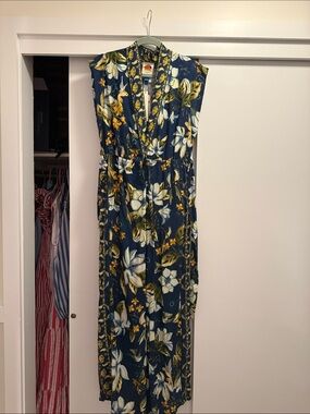 Farm Rio Sleeveless Navy Floral romper - slipt zipper